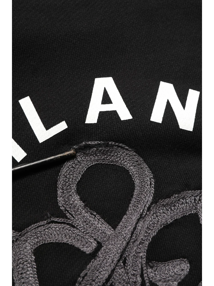 Black Cotton Milano1984 Print Hoodie Sweater