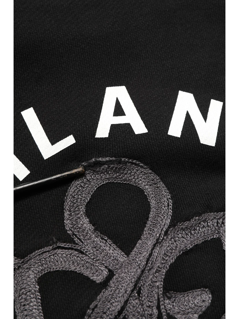 Black Cotton Milano1984 Print Hoodie Sweater