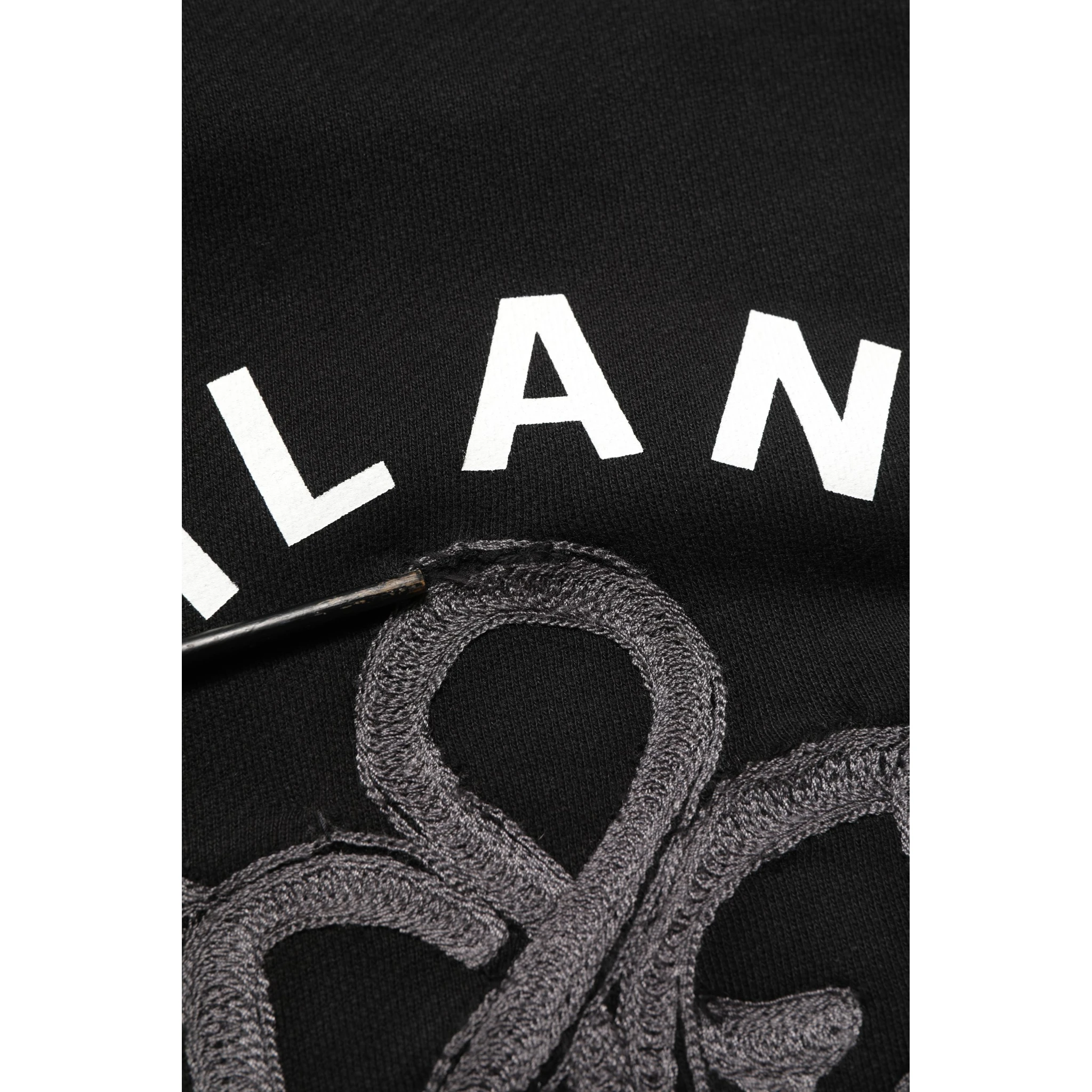 Black Cotton Milano1984 Print Hoodie Sweater