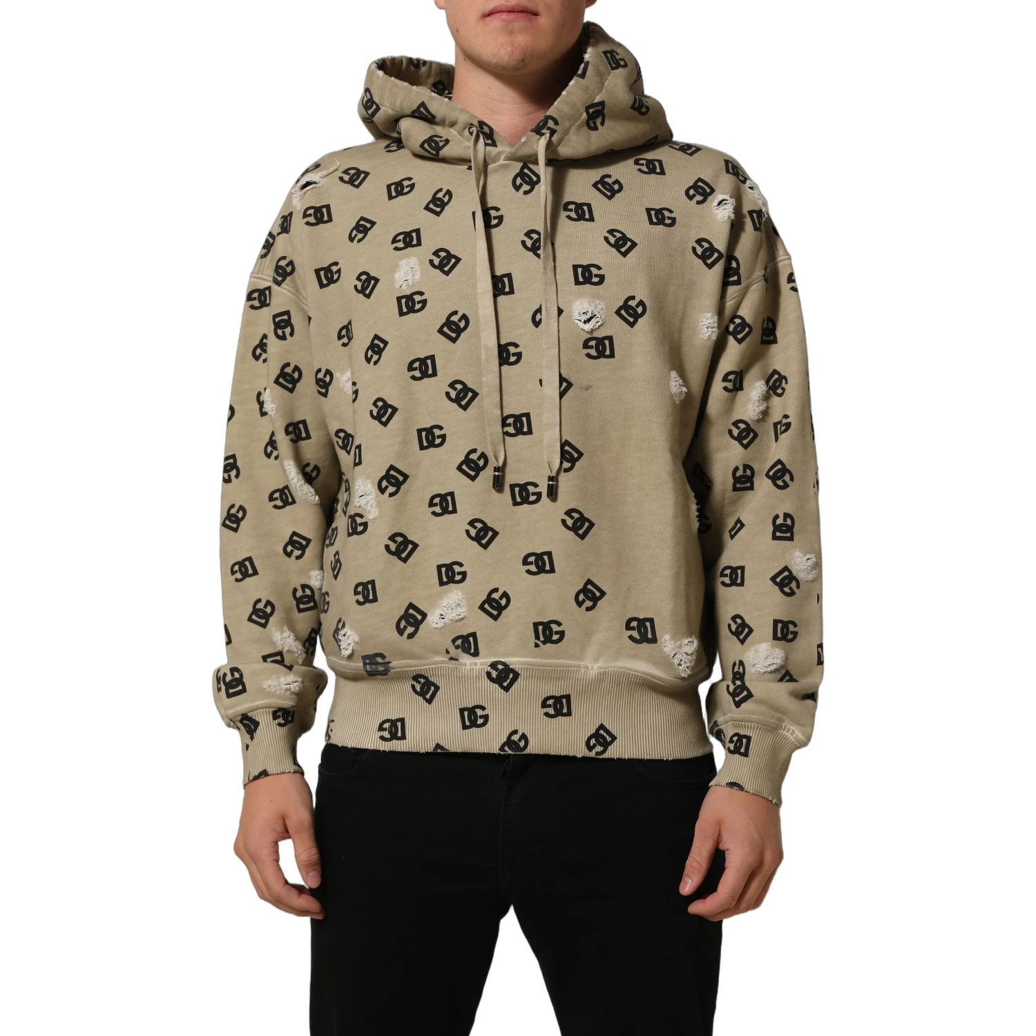 Brown Cotton Logo Hooded Sweatshirt Sweater
