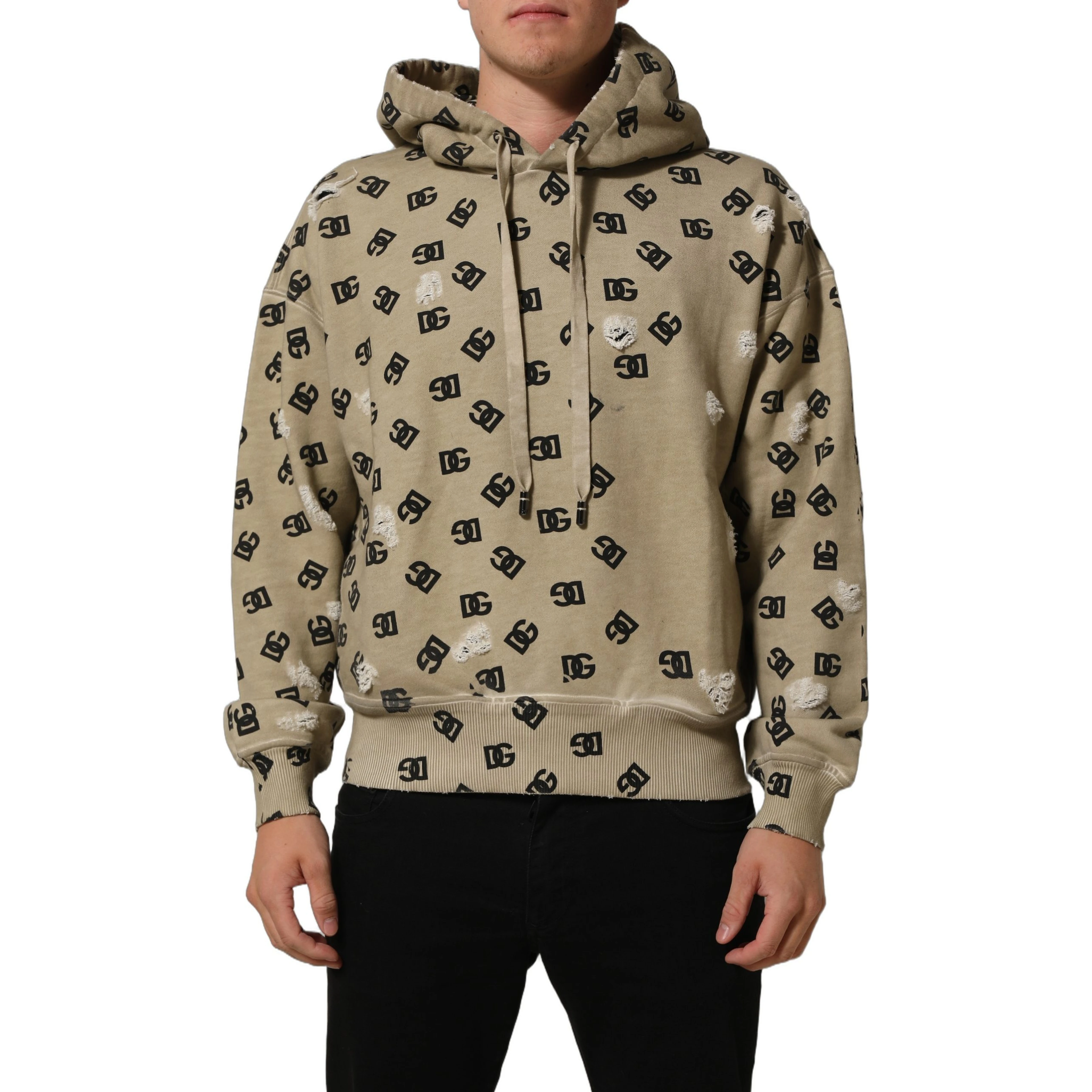 Brown Cotton Logo Hooded Sweatshirt Sweater