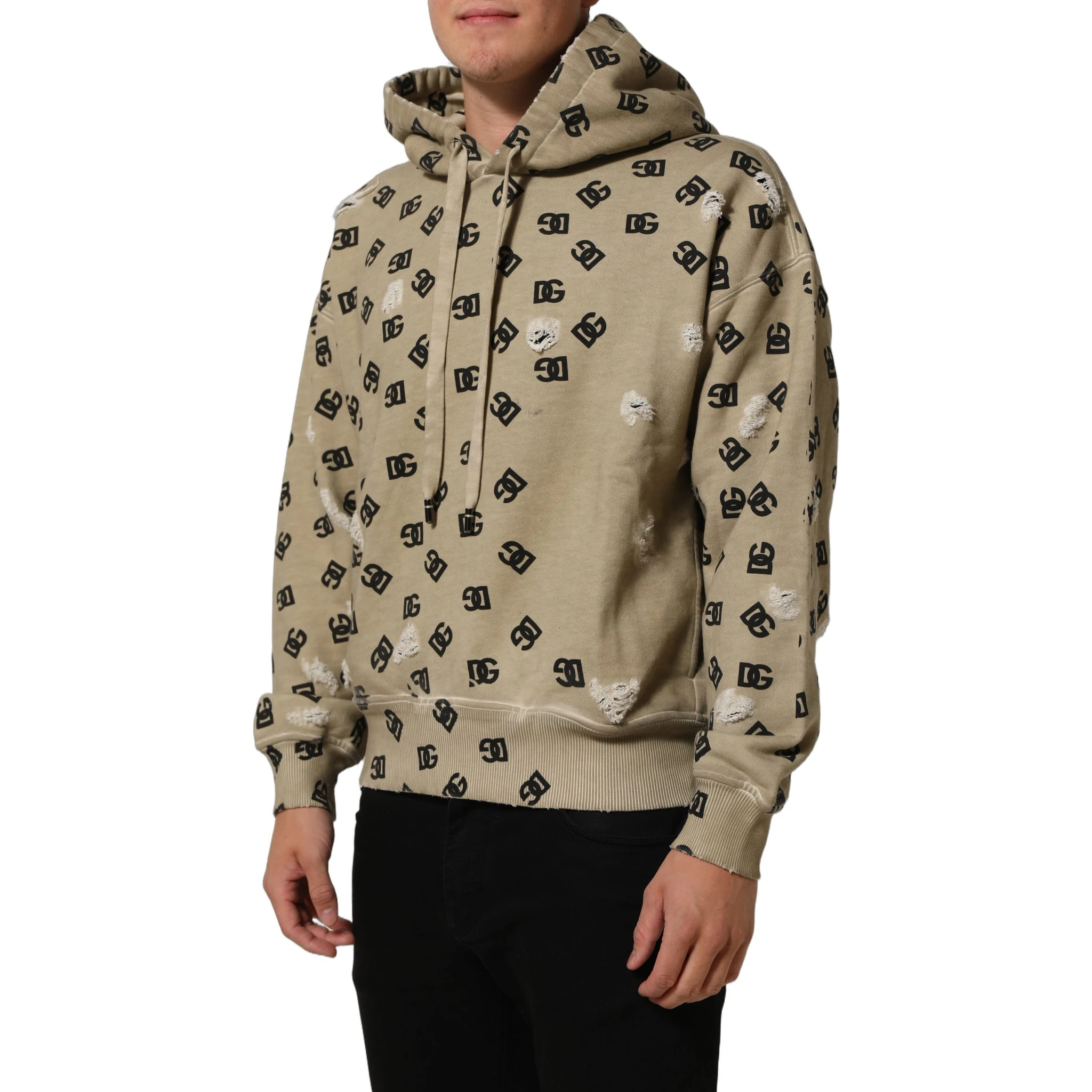 Brown Cotton Logo Hooded Sweatshirt Sweater