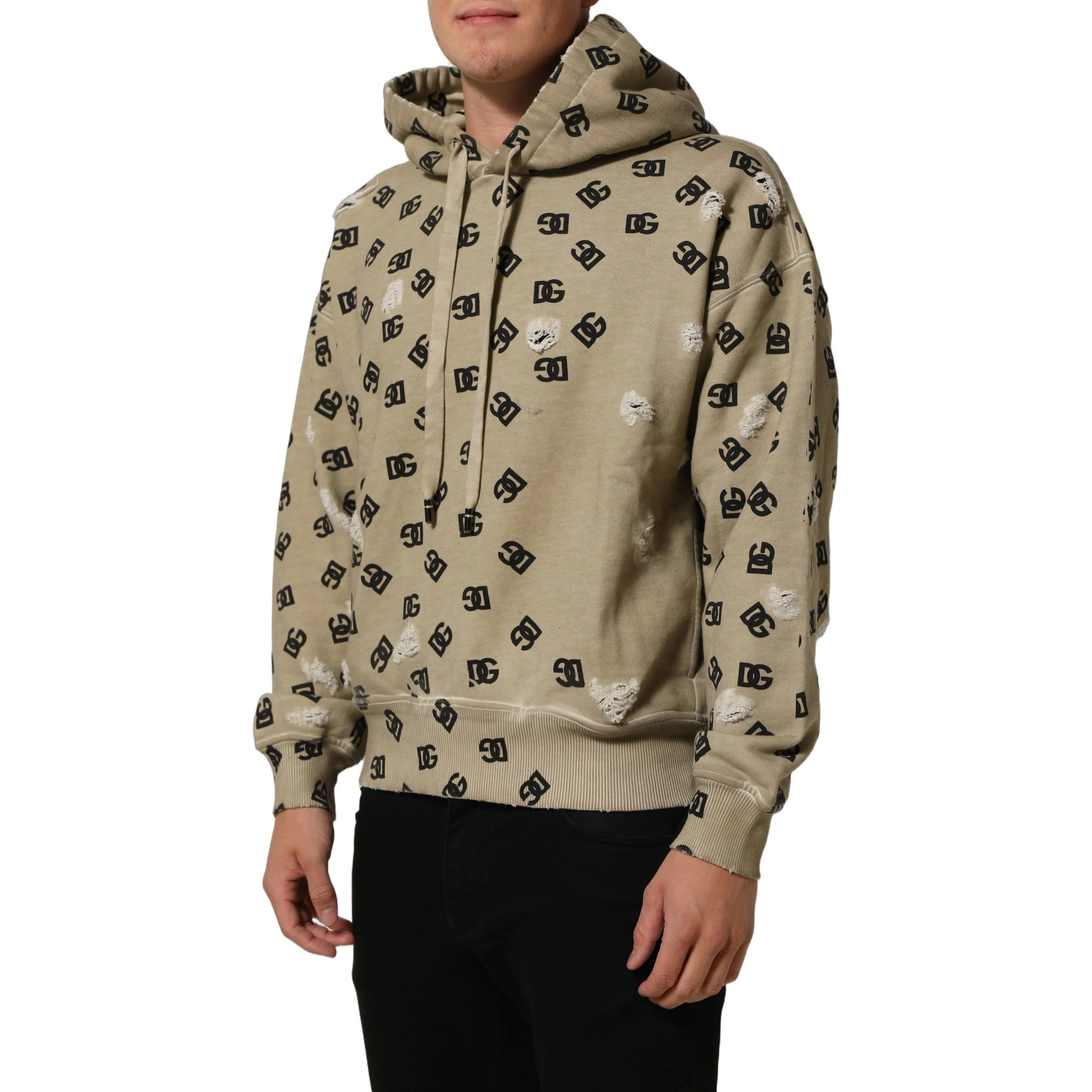 Brown Cotton Logo Hooded Sweatshirt Sweater