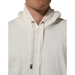 White Logo Hooded PulloverSweatshirt Sweater