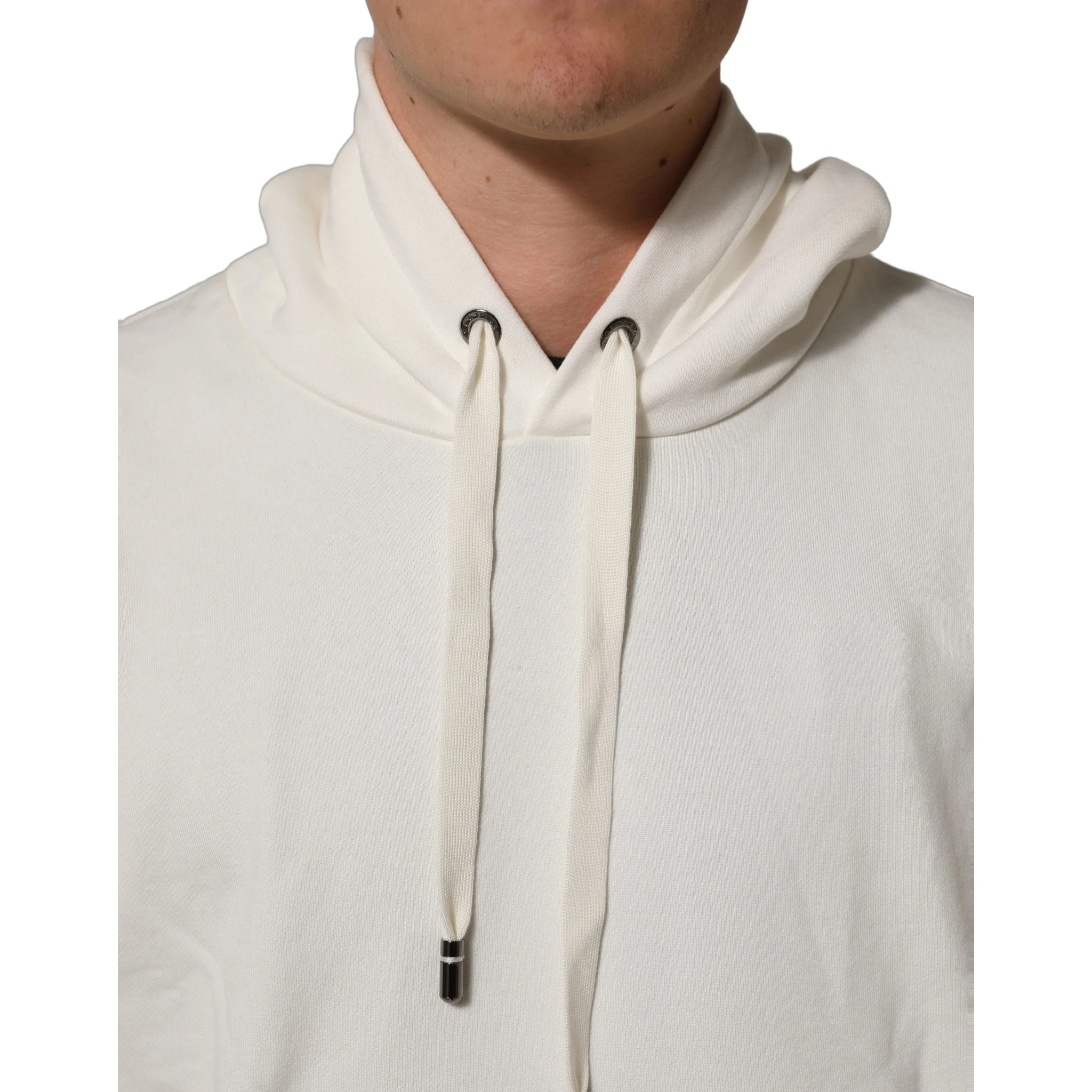 White Logo Hooded PulloverSweatshirt Sweater