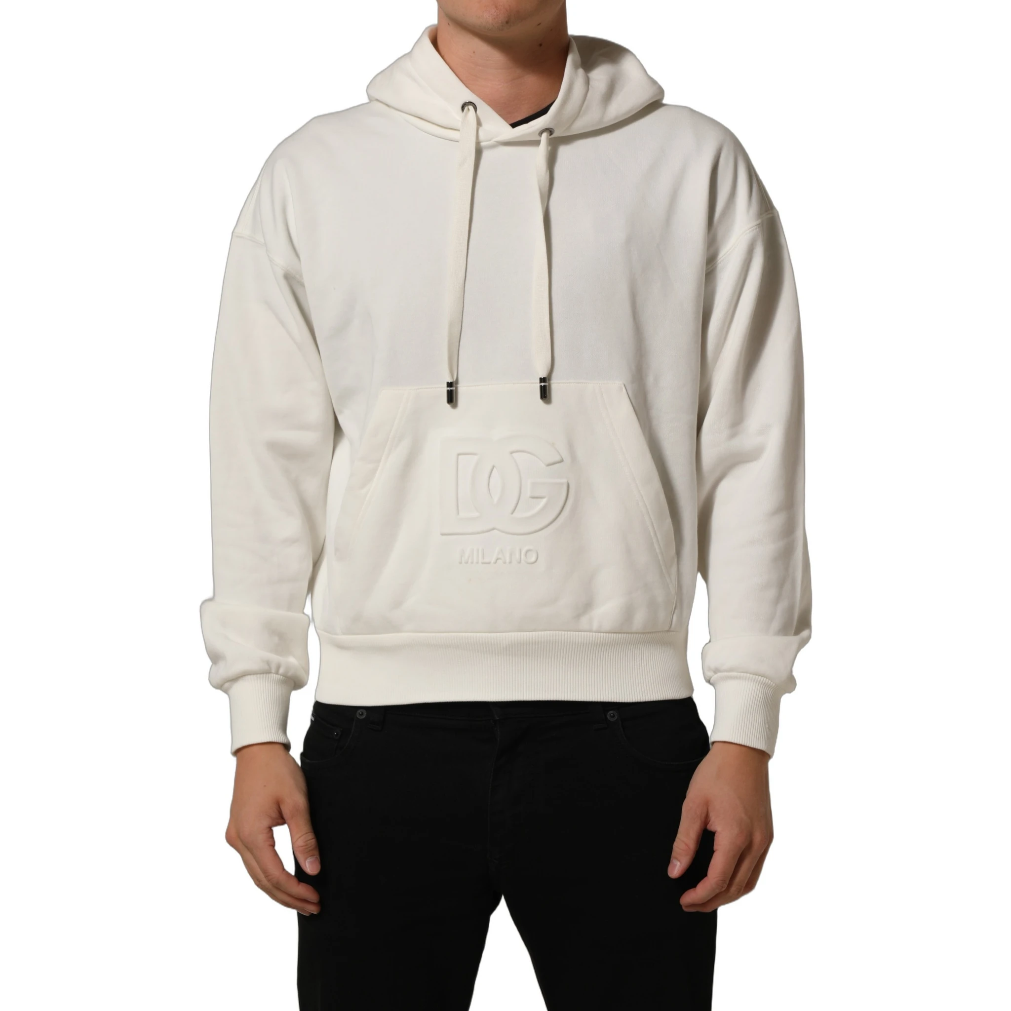 White Logo Hooded PulloverSweatshirt Sweater