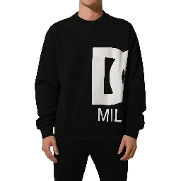 Black Cotton Logo Print Sweatshirt Sweater