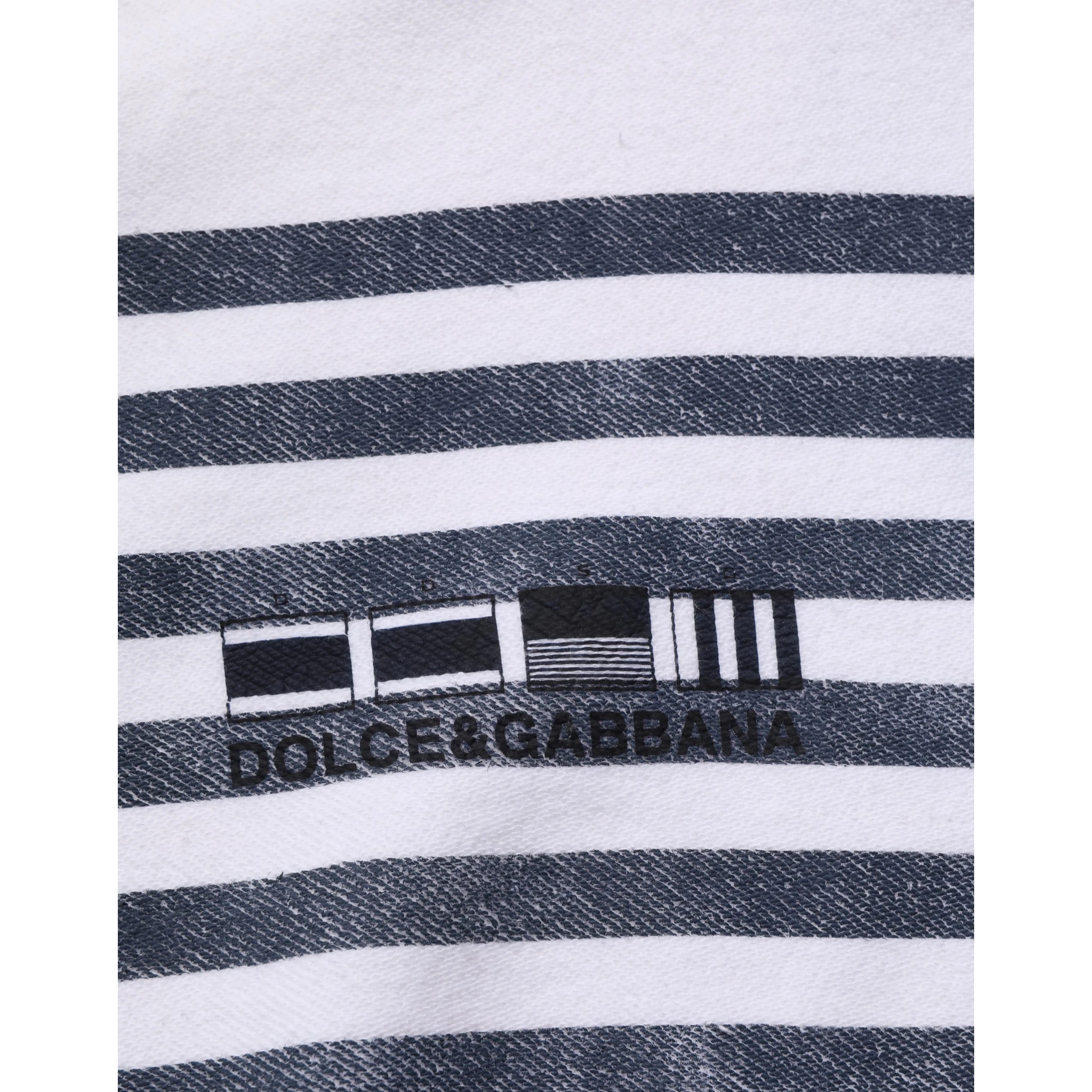 White Blue Stripe Hooded Sweatshirt Sweater