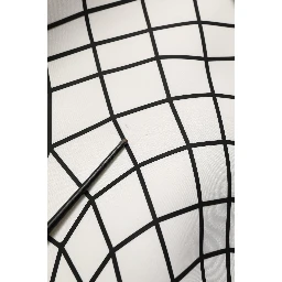 White Black WarpGrid Pattern Hoodie Sweater