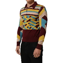 Multicolor Knitted Cashmere Pullover Sweater