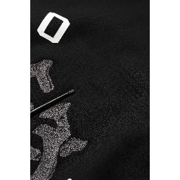 Black Cotton Milano1984 Print Hoodie Sweater