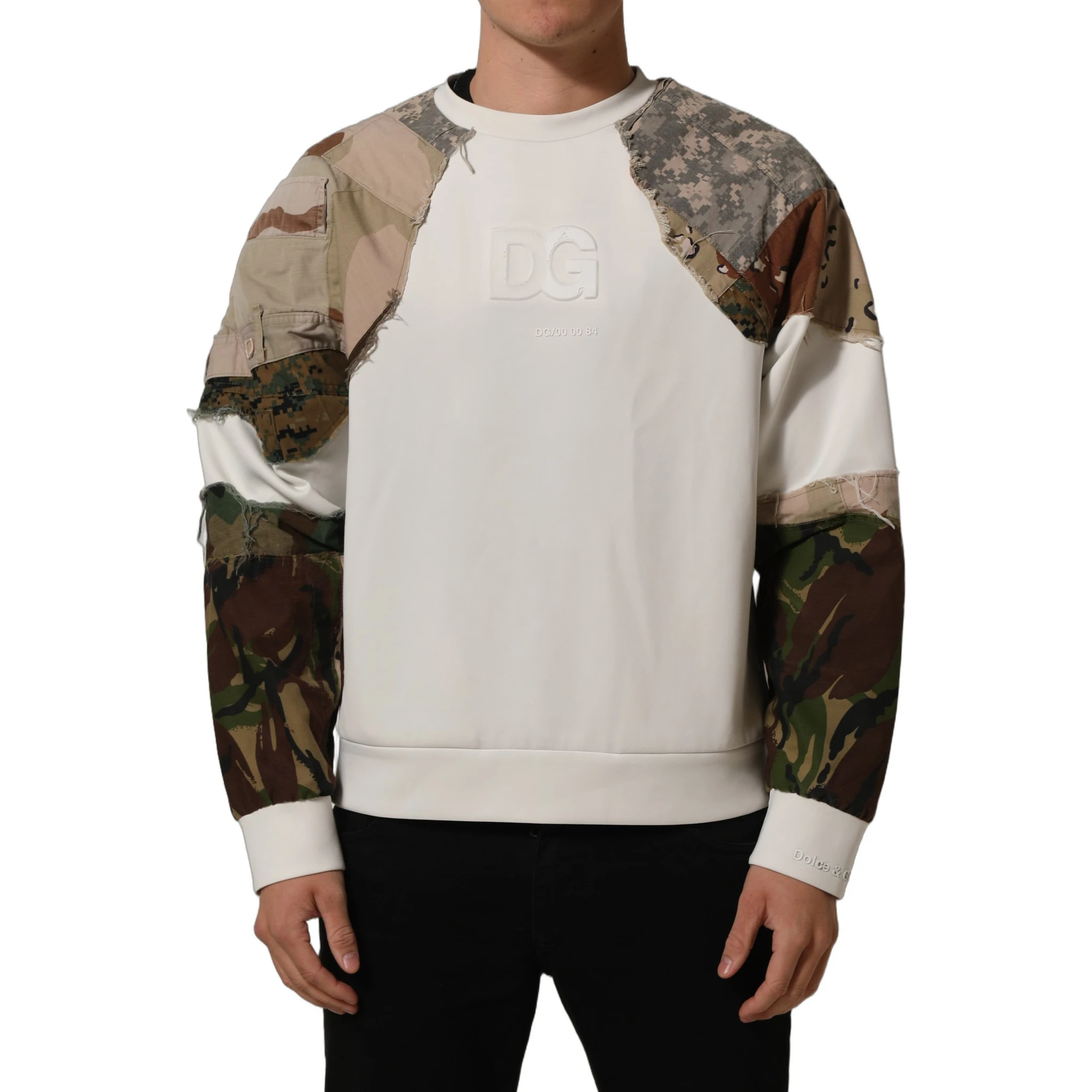 Multicolor Camo Patchwork Sweatshirt Sweater
