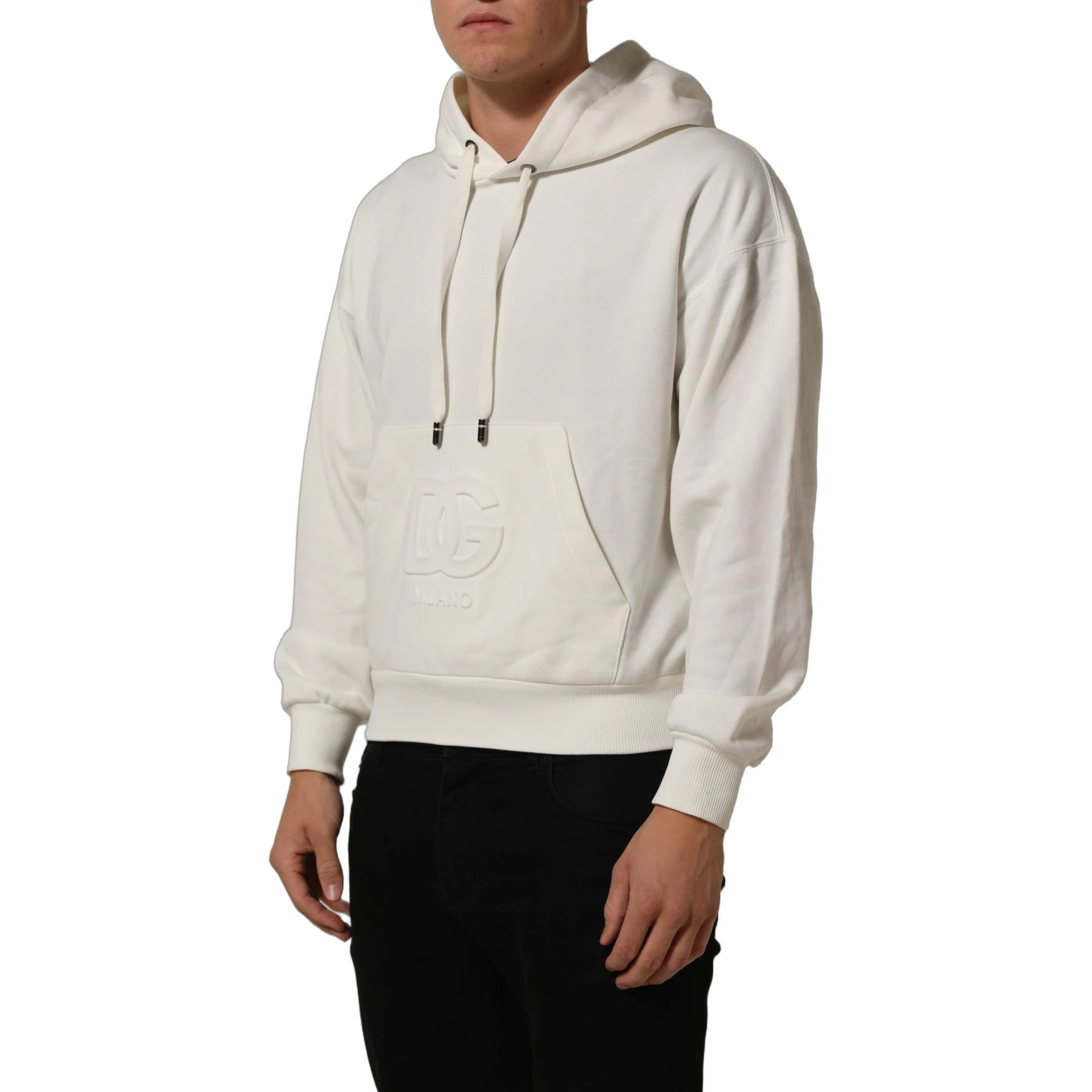 White Logo Hooded PulloverSweatshirt Sweater