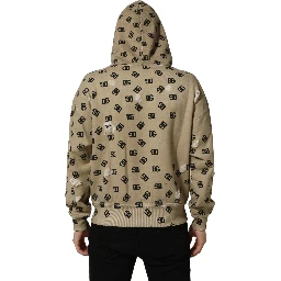 Brown Cotton Logo Hooded Sweatshirt Sweater