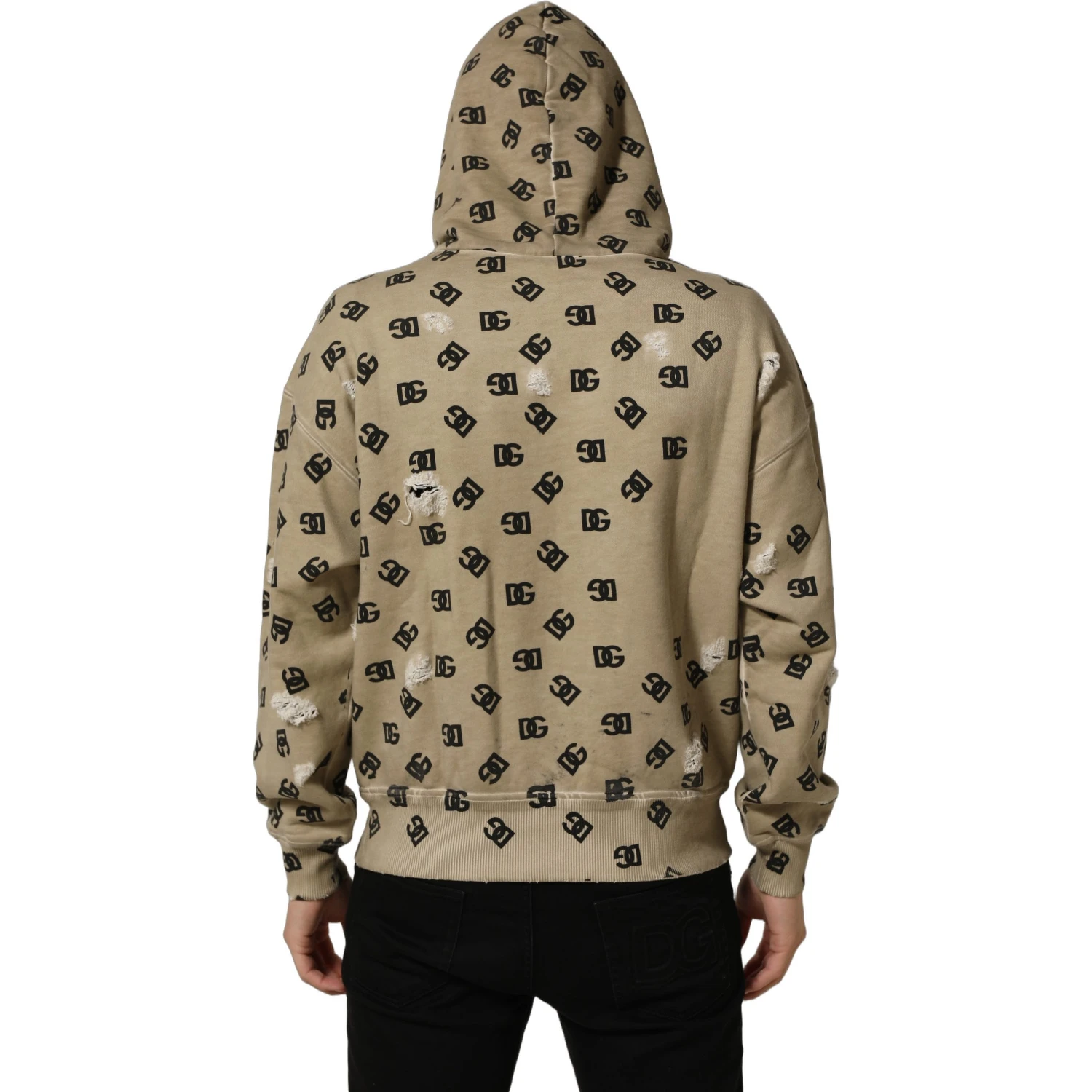 Brown Cotton Logo Hooded Sweatshirt Sweater