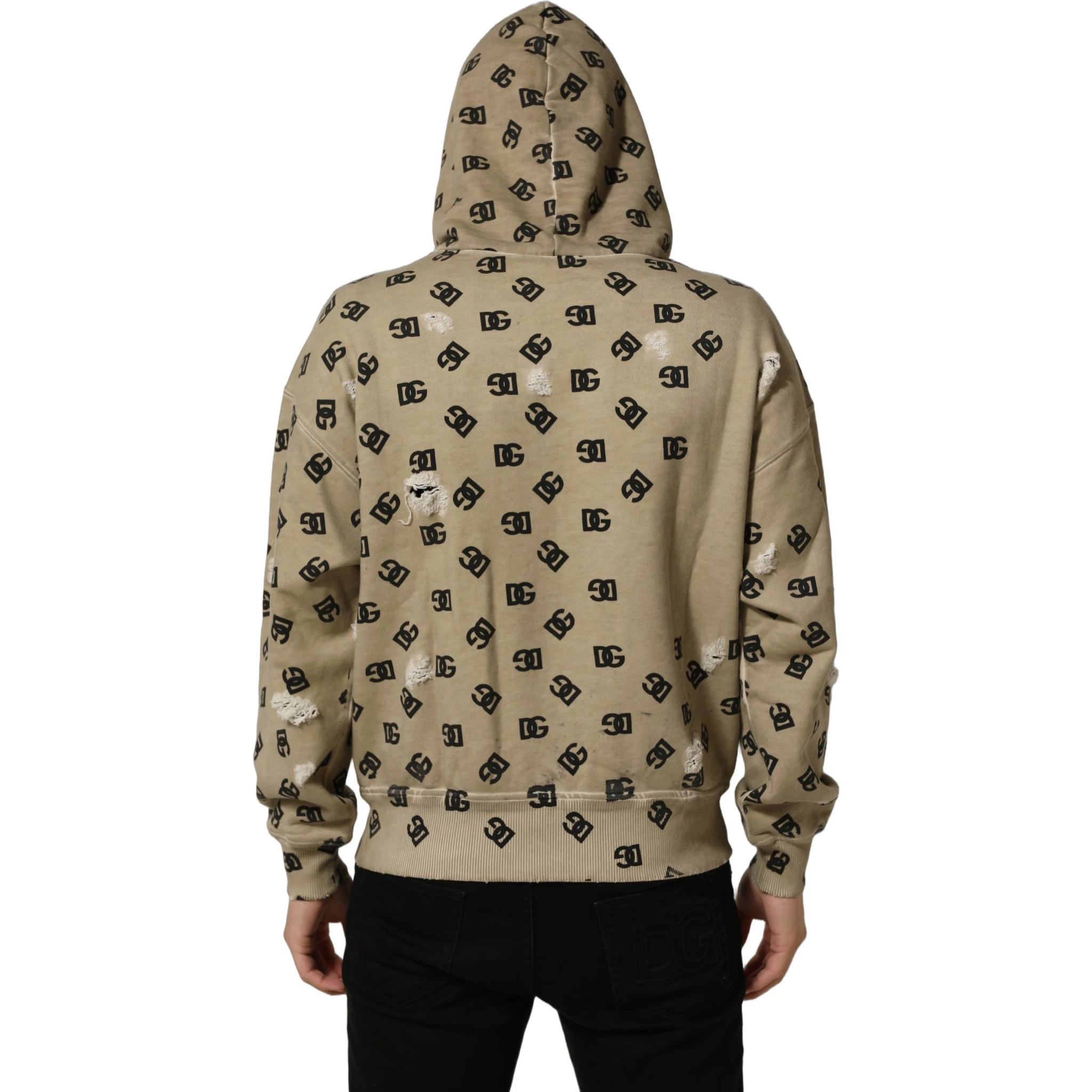 Brown Cotton Logo Hooded Sweatshirt Sweater