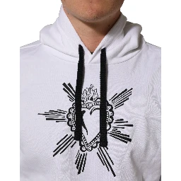 White Sacred Heart Hooded Sweatshirt Sweater