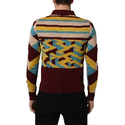 Multicolor Knitted Cashmere Pullover Sweater