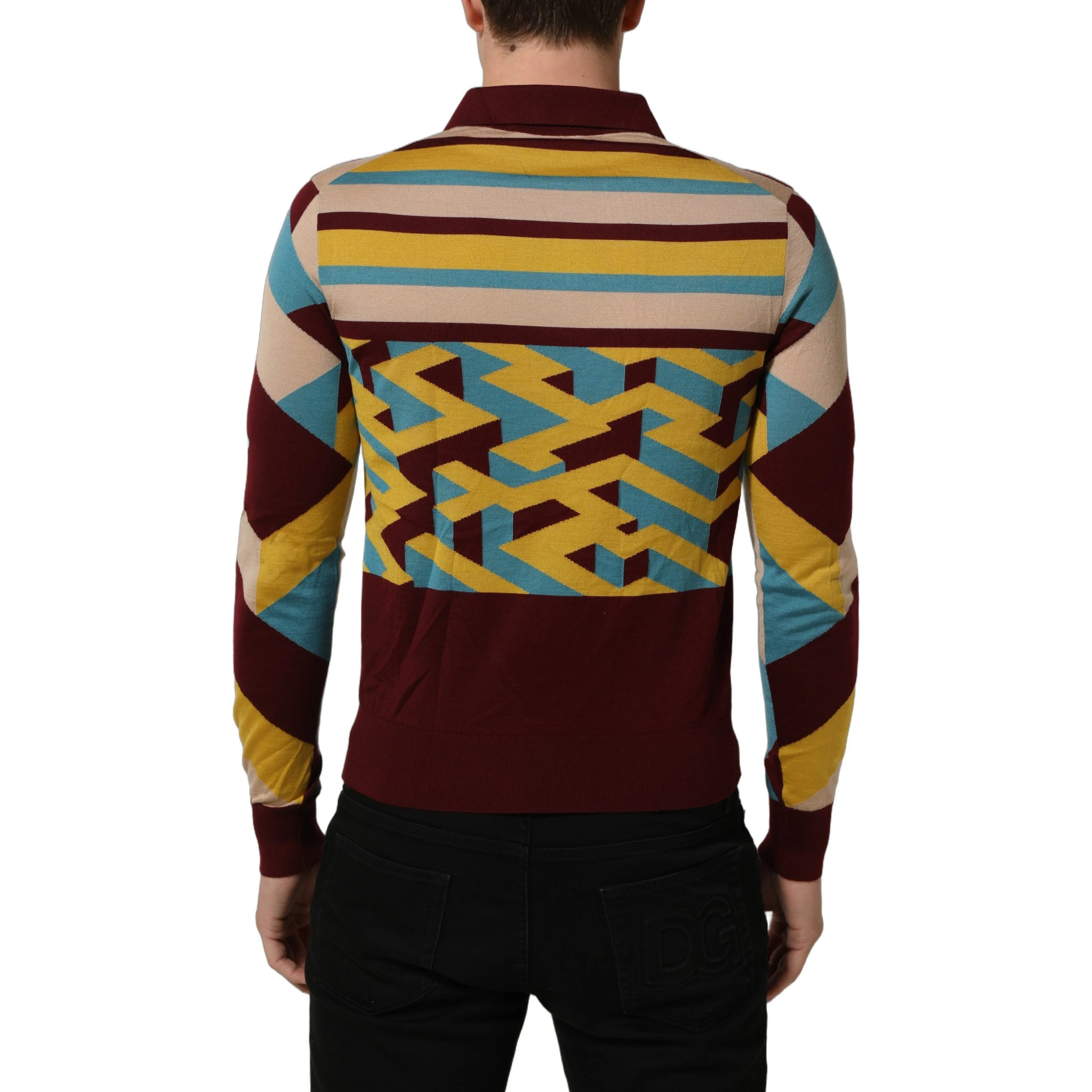 Multicolor Knitted Cashmere Pullover Sweater