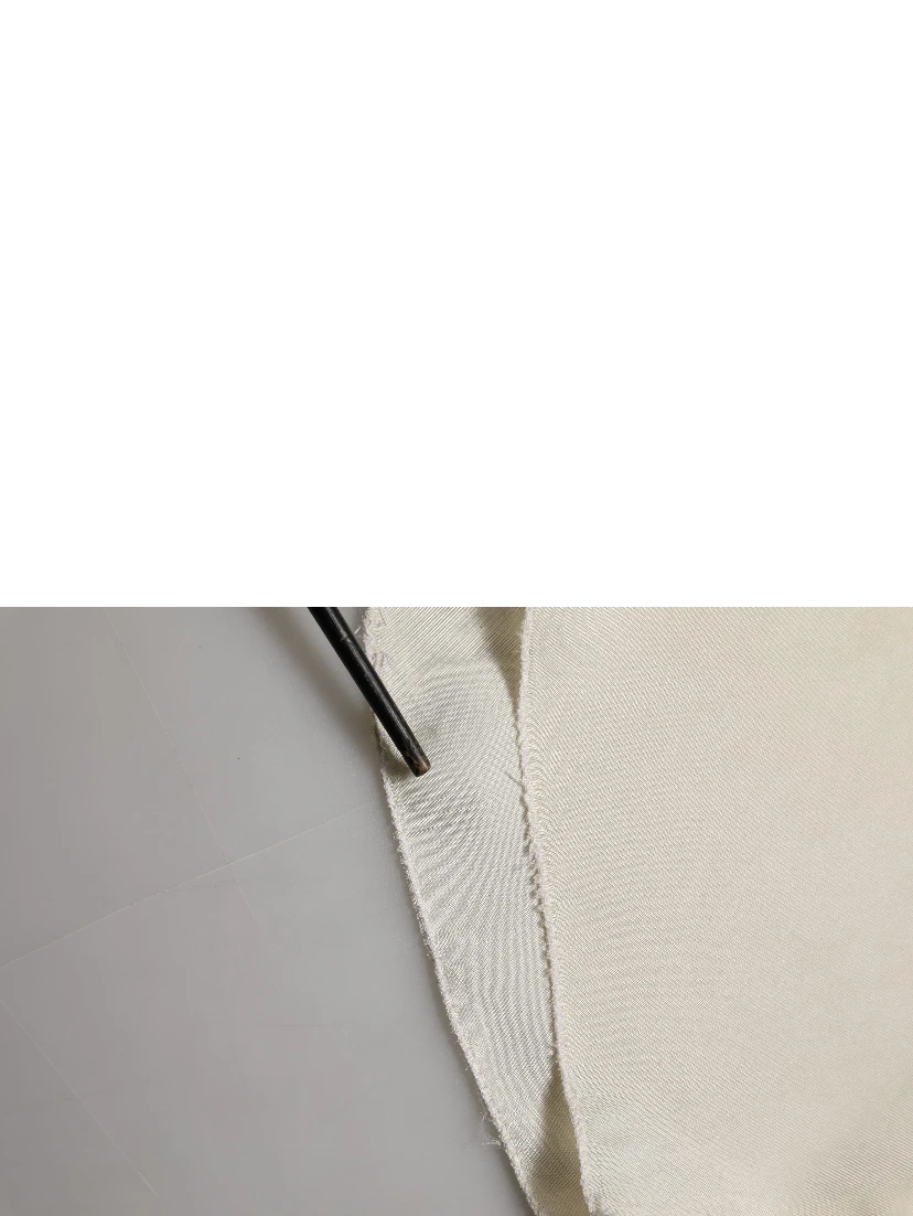 Off White Silk Straight Wide Leg Trouser Pants