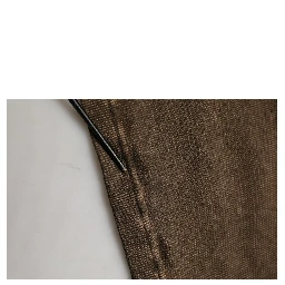 Brown Cotton Buttoned Henley Pullover Sweater