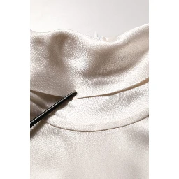 White Silk Long Sleeves Turtleneck Sweater