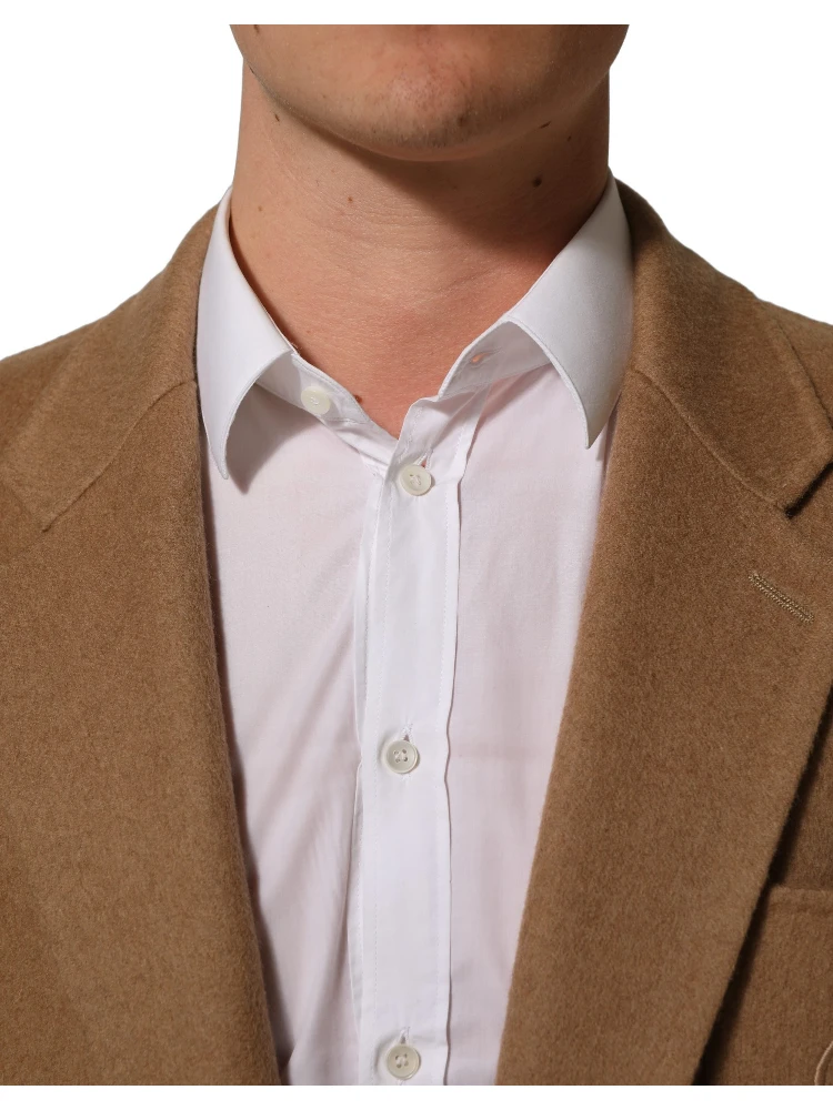 Brown Single Breasted 2 Button Suit Jacket