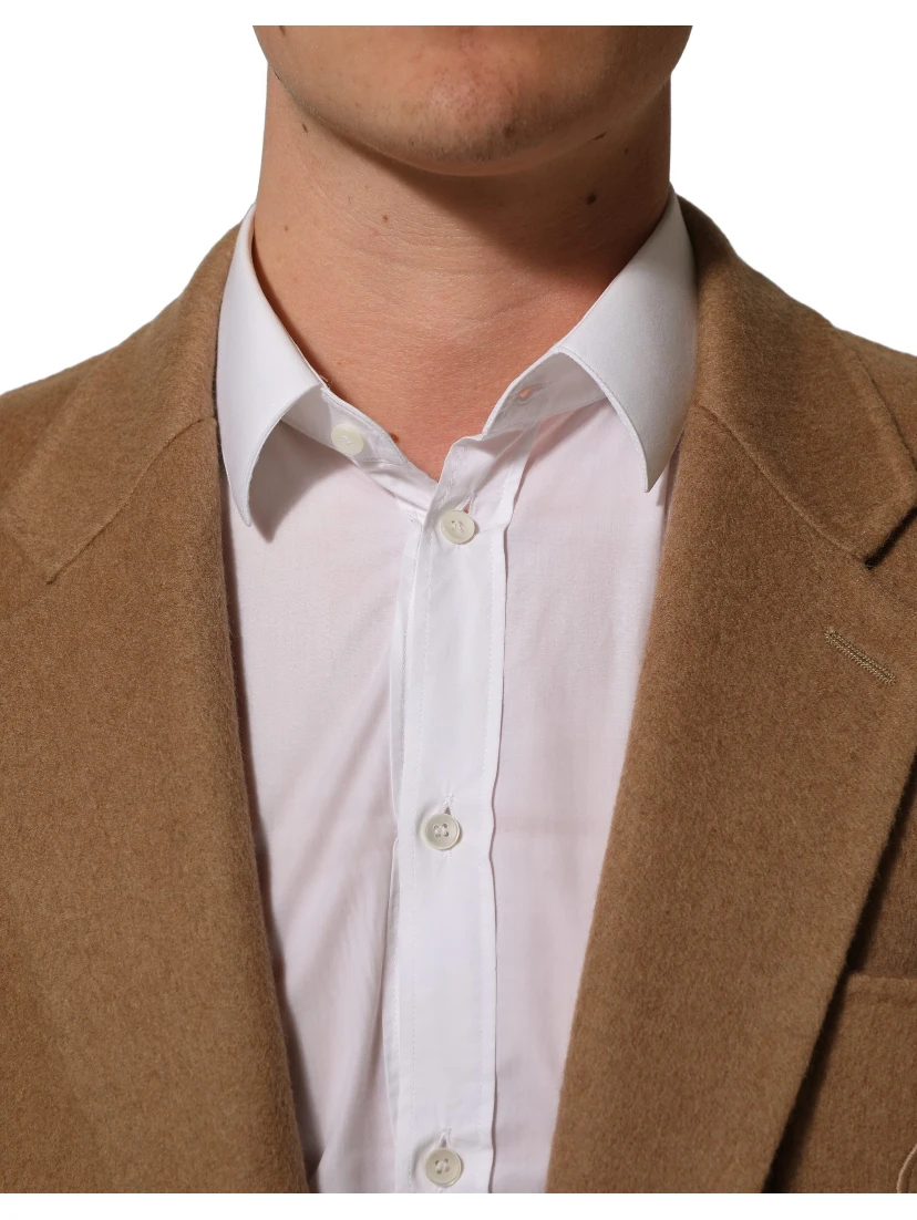 Brown Single Breasted 2 Button Suit Jacket