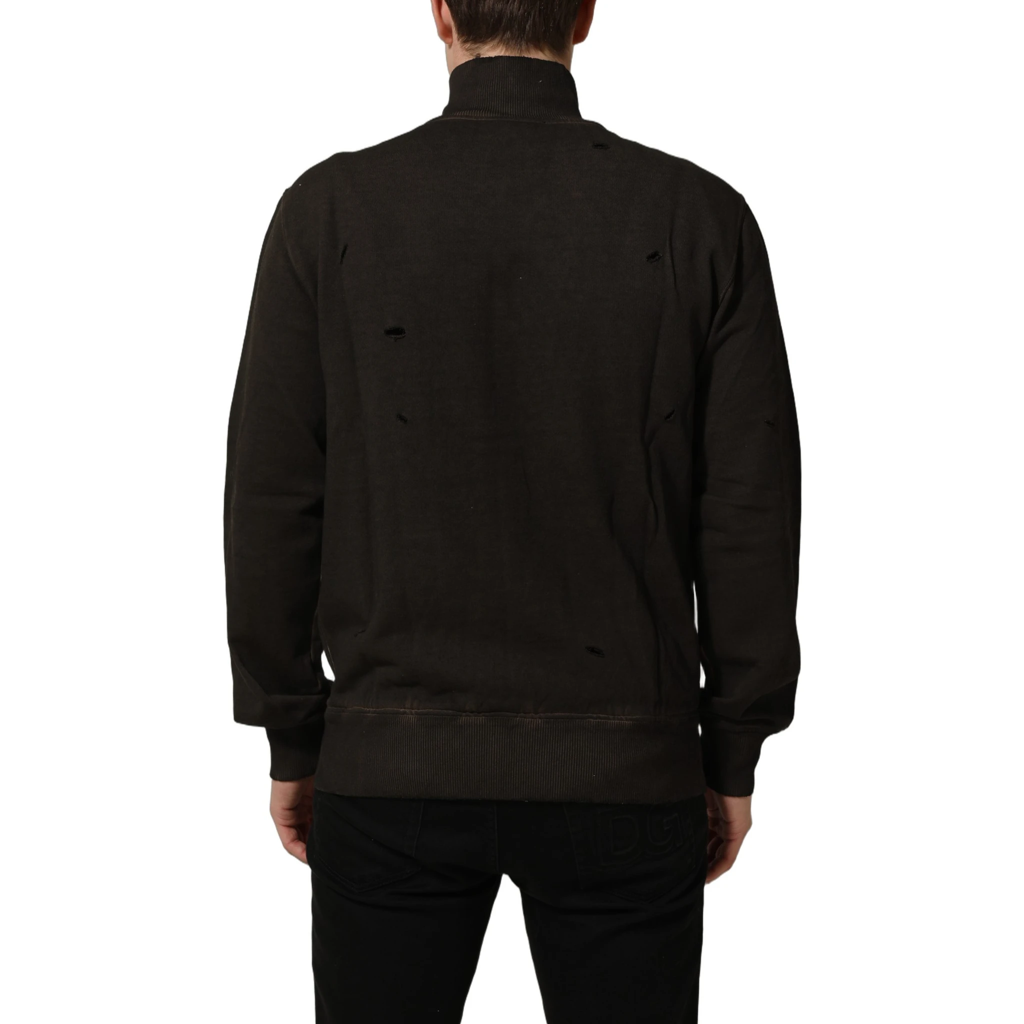 Brown Logo Print Full Zip Sweatshirt Sweater