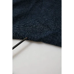 Blue Wool Logo Single Breasted Coat Jacket