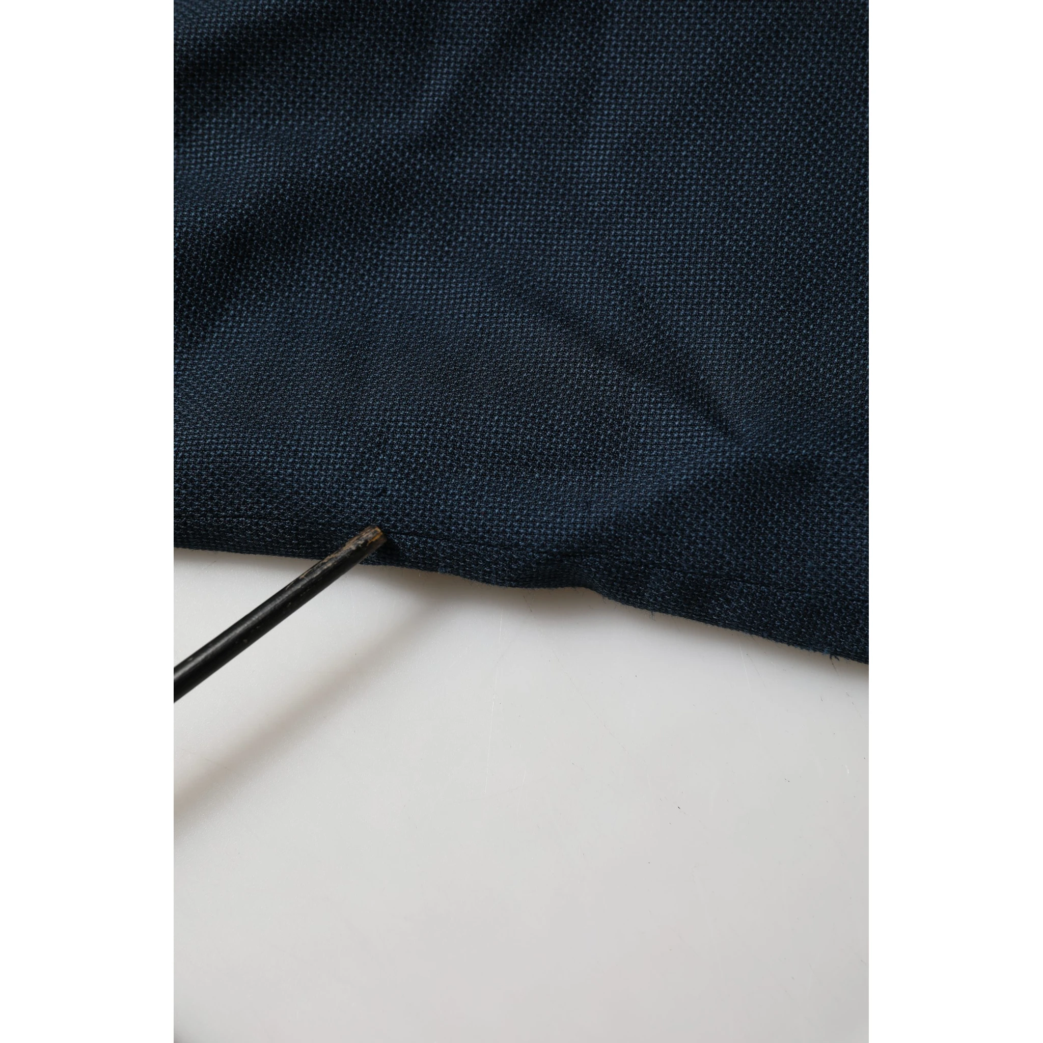 Blue Wool Logo Single Breasted Coat Jacket