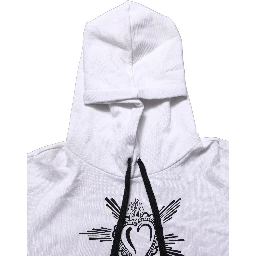 White Sacred Heart Hooded Sweatshirt Sweater