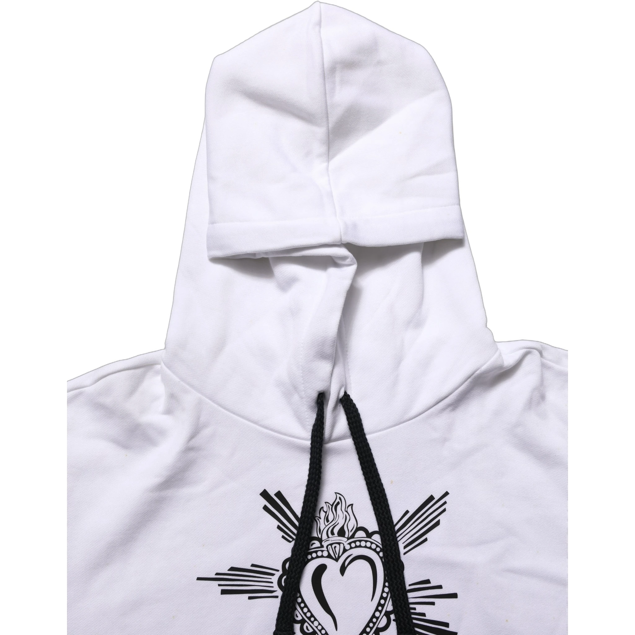 White Sacred Heart Hooded Sweatshirt Sweater