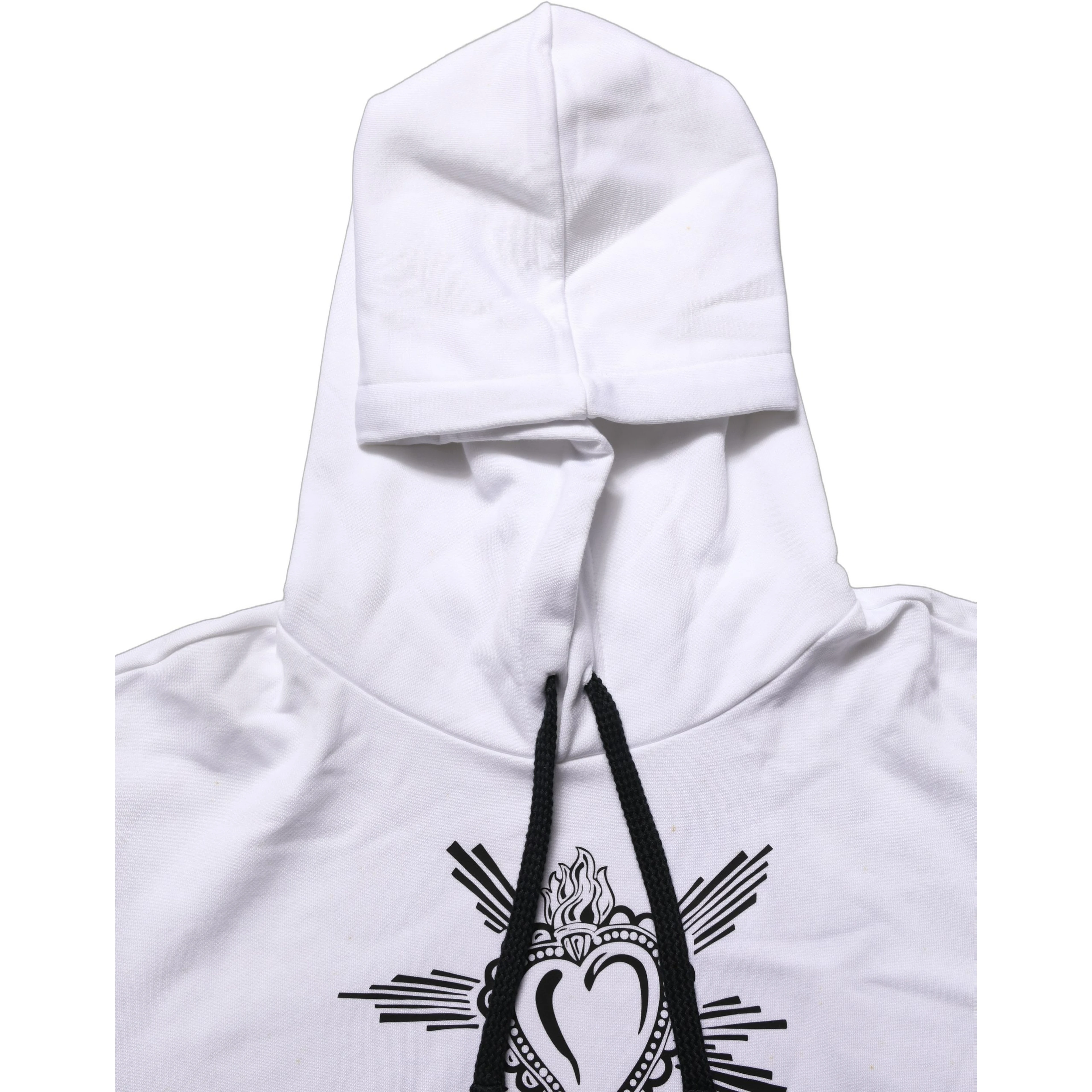 White Sacred Heart Hooded Sweatshirt Sweater
