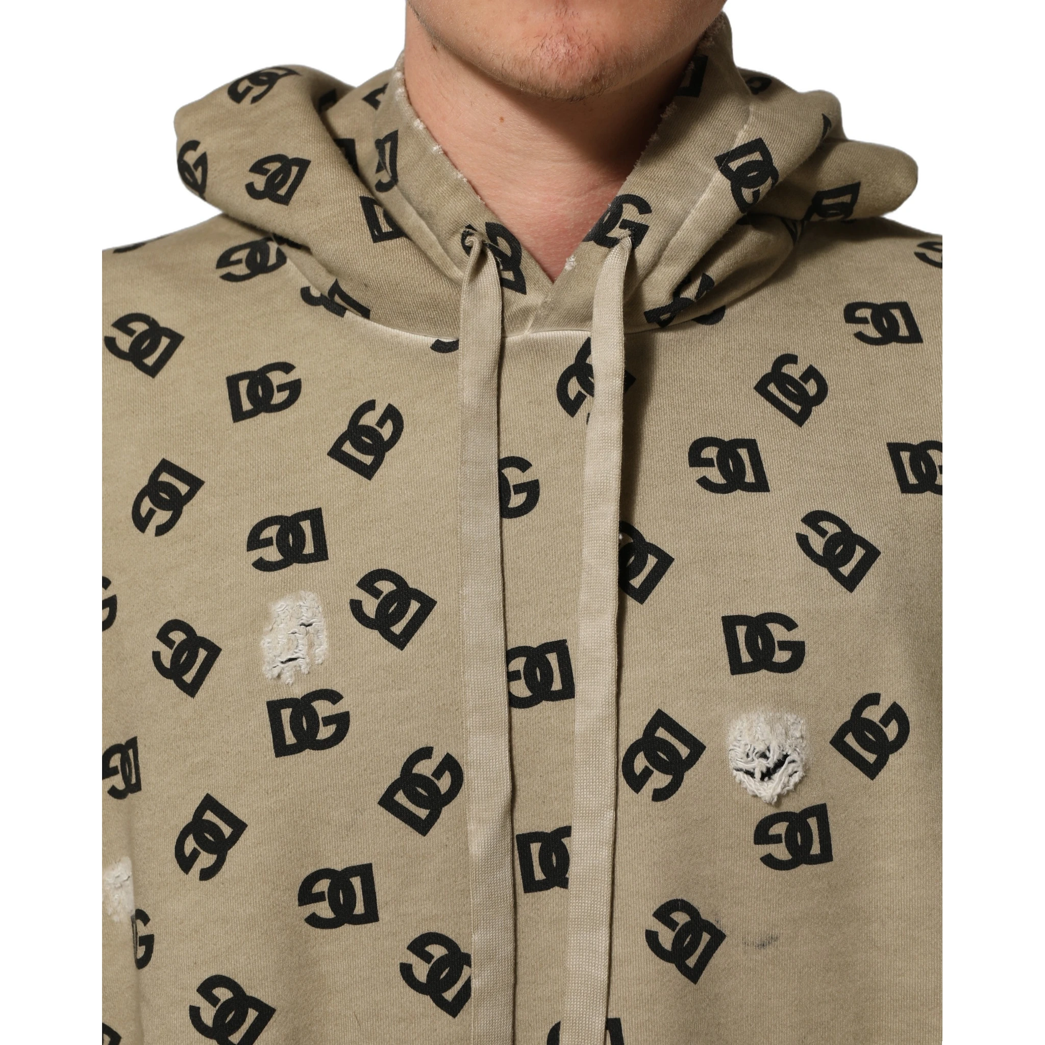 Brown Cotton Logo Hooded Sweatshirt Sweater
