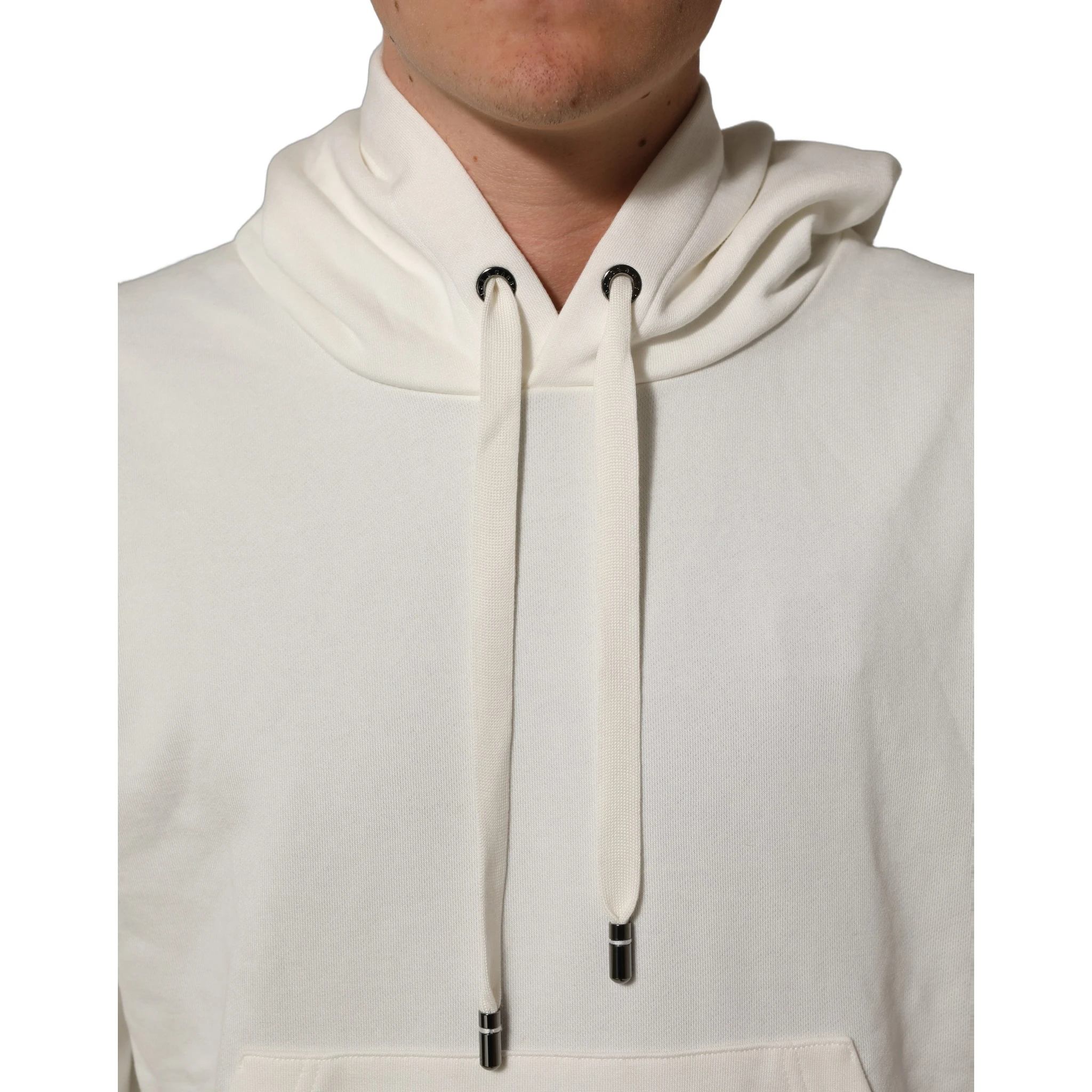 White Logo Hooded PulloverSweatshirt Sweater