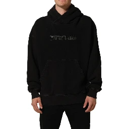 Black Cotton DGVIB3 Hooded Sweatshirt Sweater
