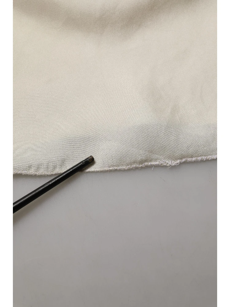 Off White Silk Straight Wide Leg Trouser Pants alternative