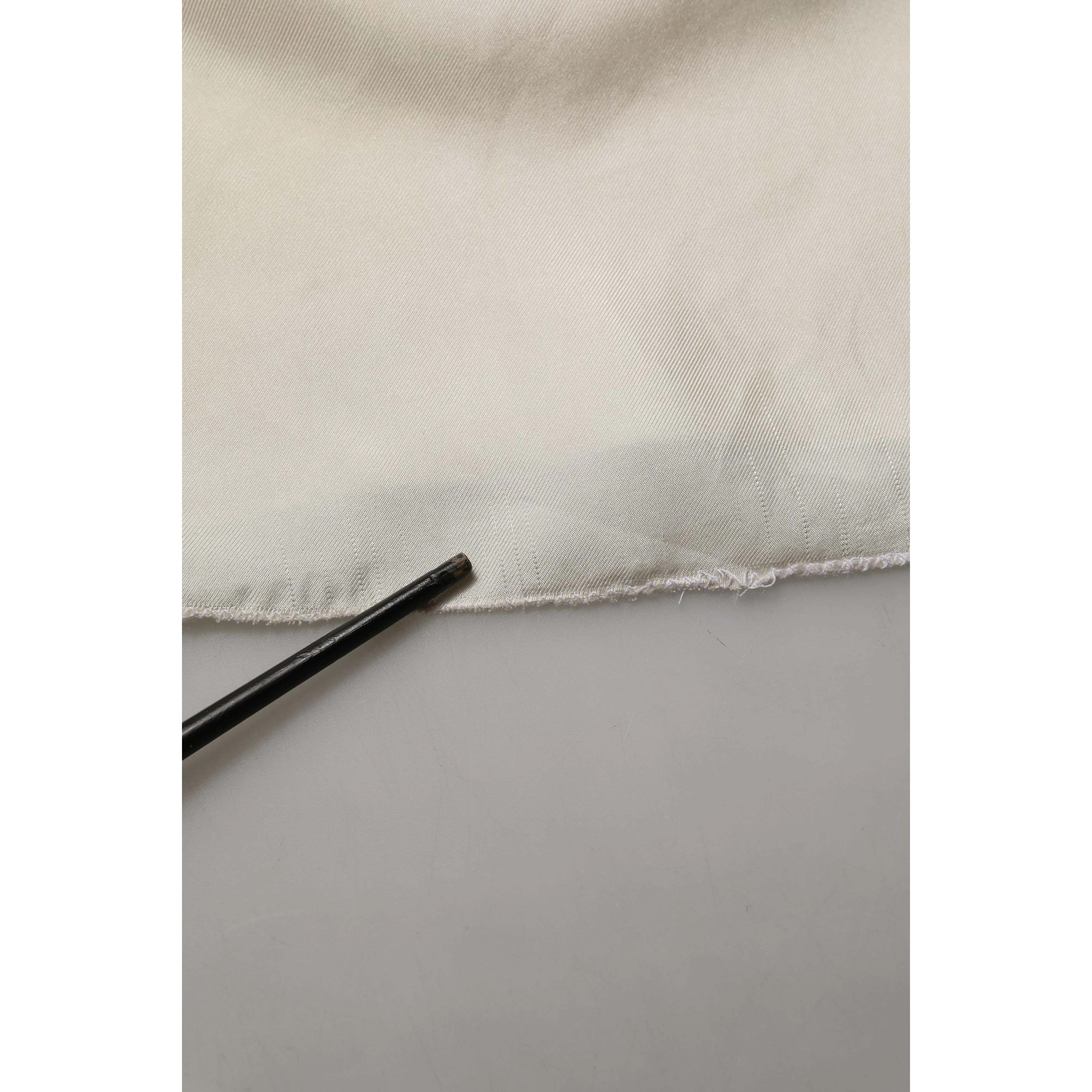 Off White Silk Straight Wide Leg Trouser Pants