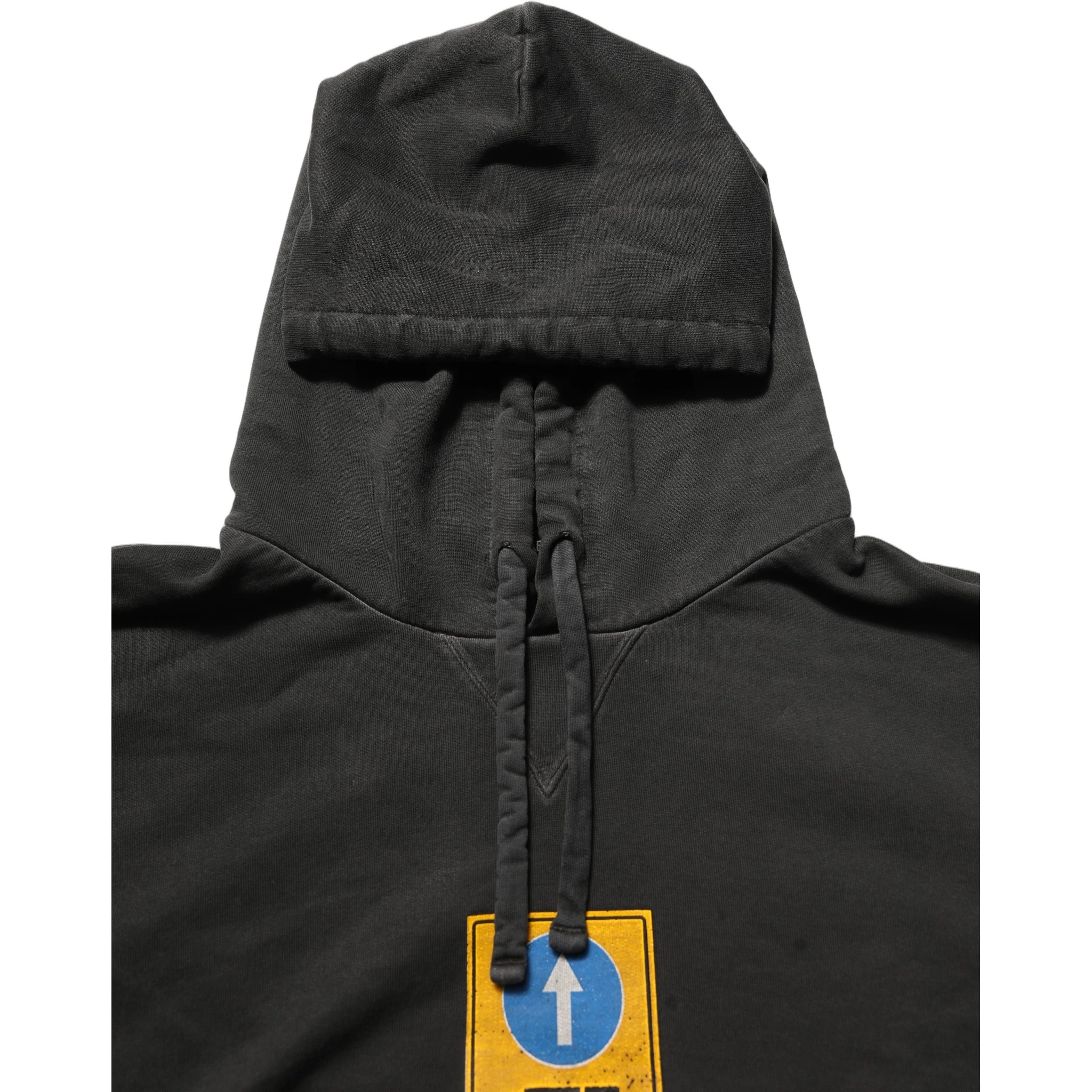 Black Cotton Logo Hooded Oversize Sweater