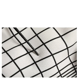 White Black WarpGrid Pattern Hoodie Sweater