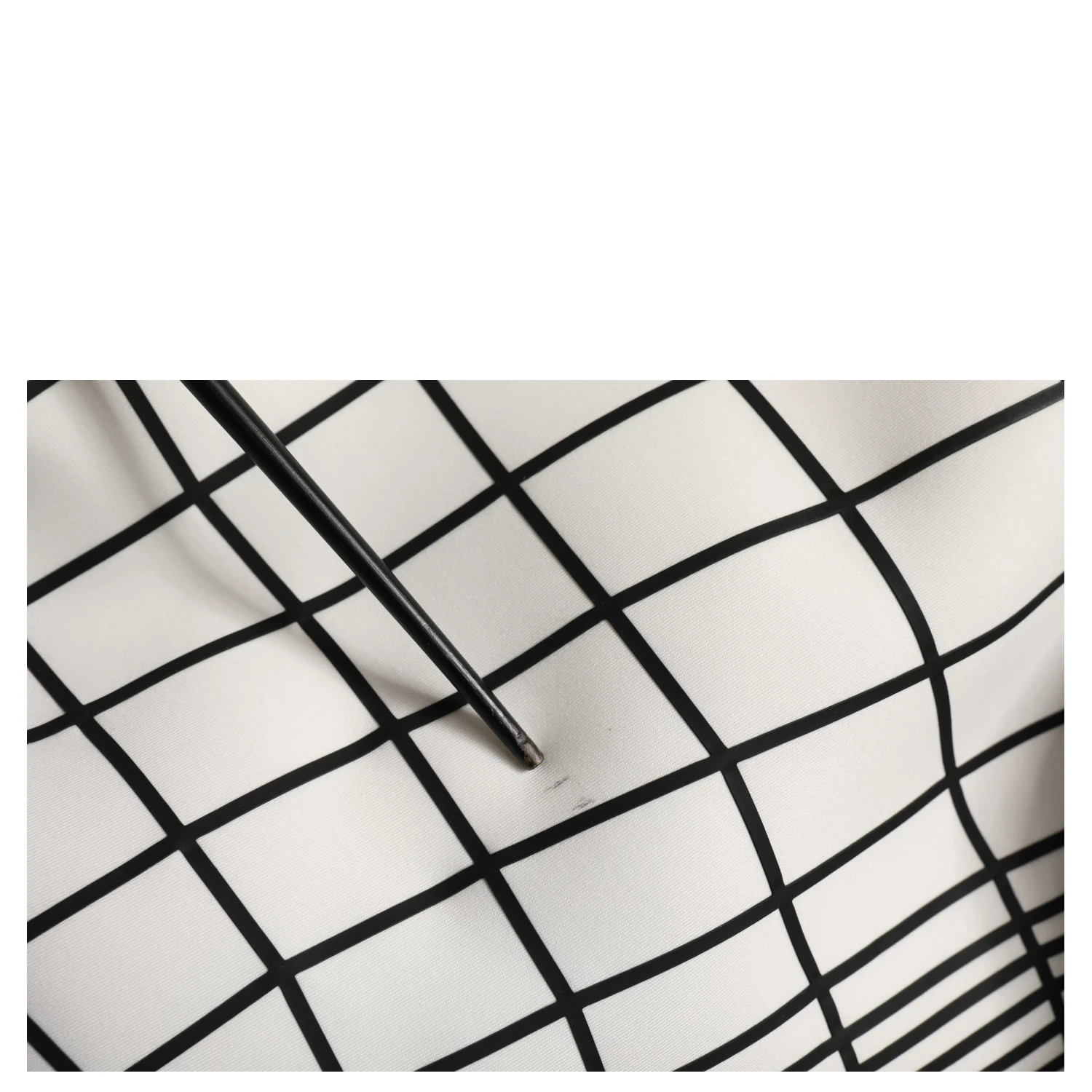 White Black WarpGrid Pattern Hoodie Sweater