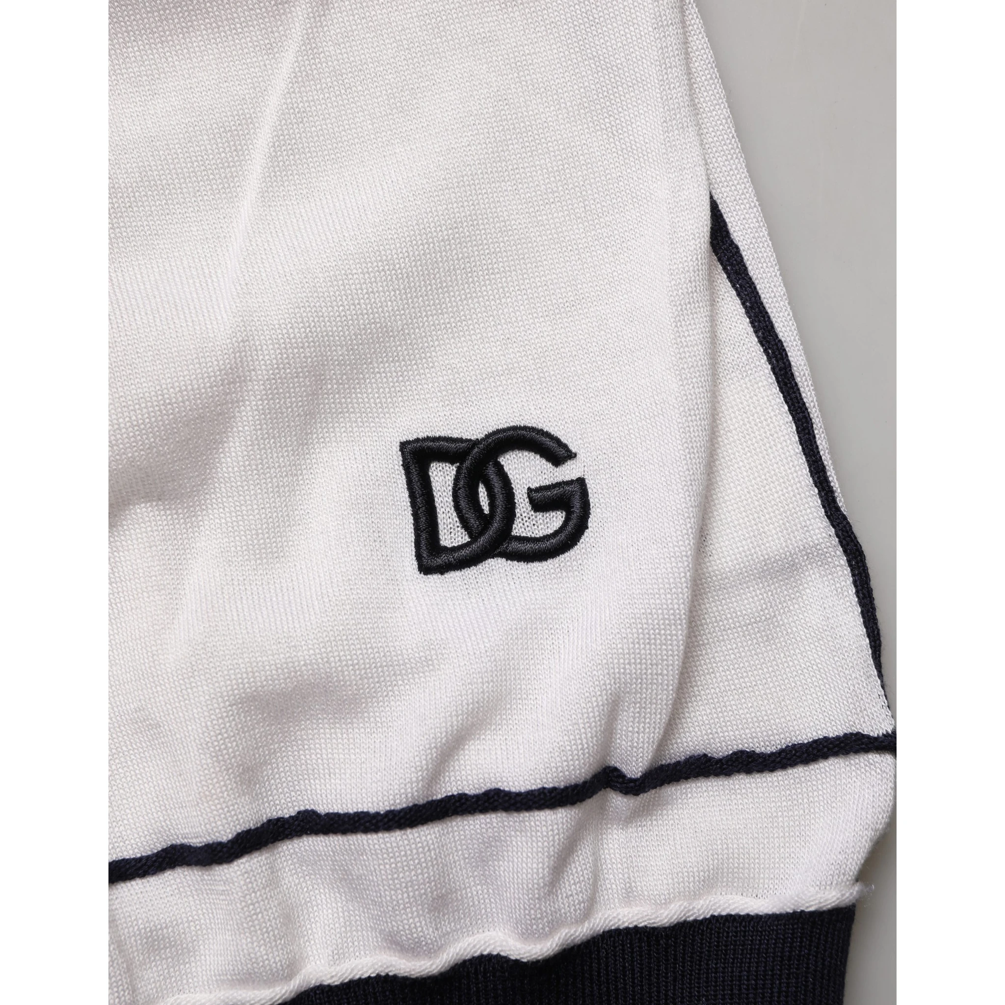 White Silk Collared Henley Pullover Sweater