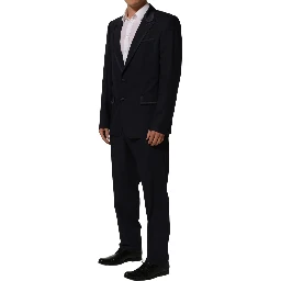 Dark Blue Single Breasted 2 Piece Men Suit