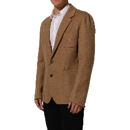 Brown Single Breasted 2 Button Suit Jacket