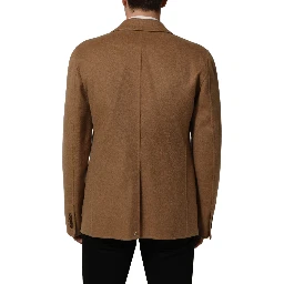 Brown Single Breasted 2 Button Suit Jacket