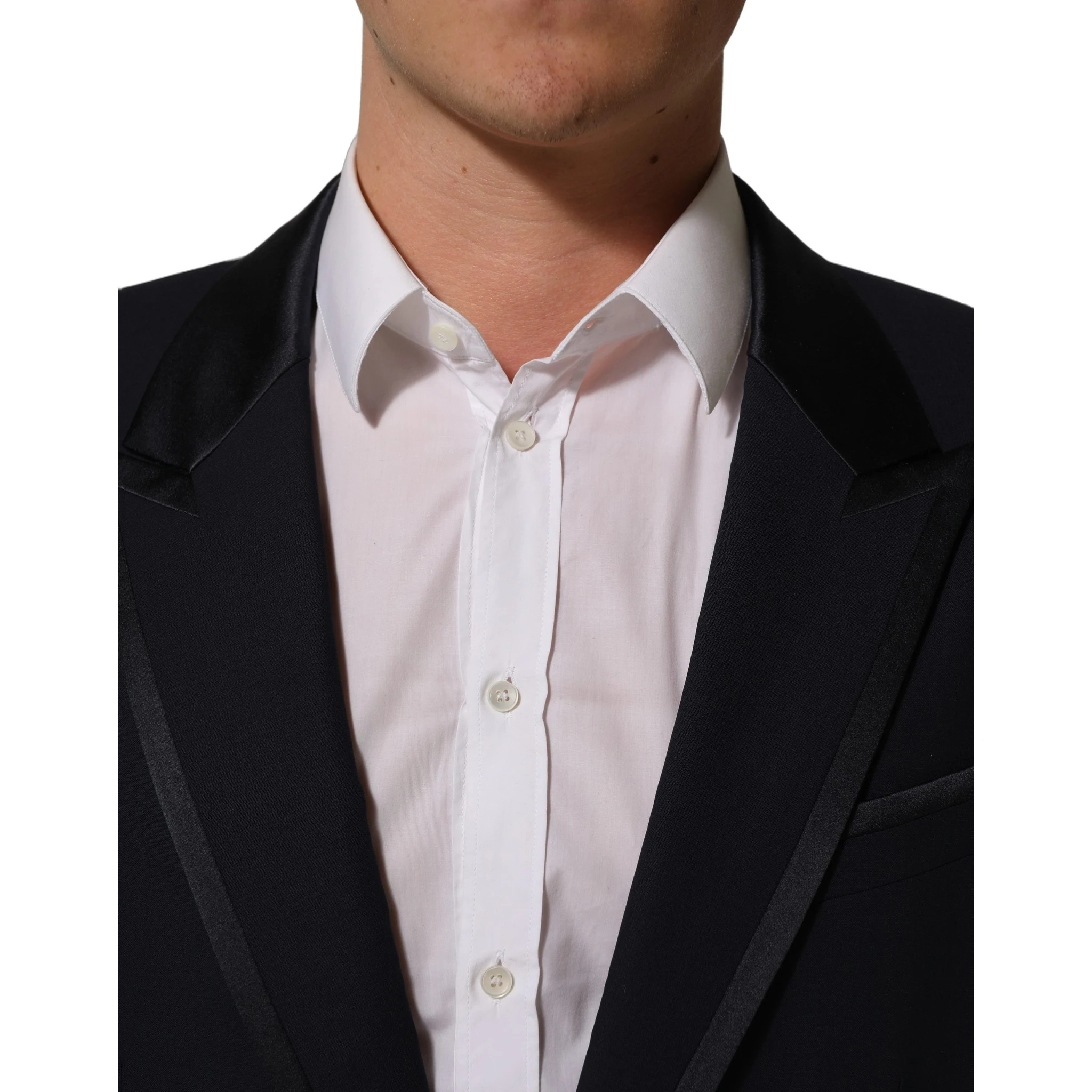 Dark Blue Single Breasted 2 Piece Men Suit