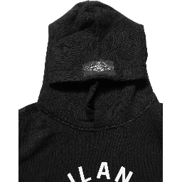 Black Cotton Milano1984 Print Hoodie Sweater