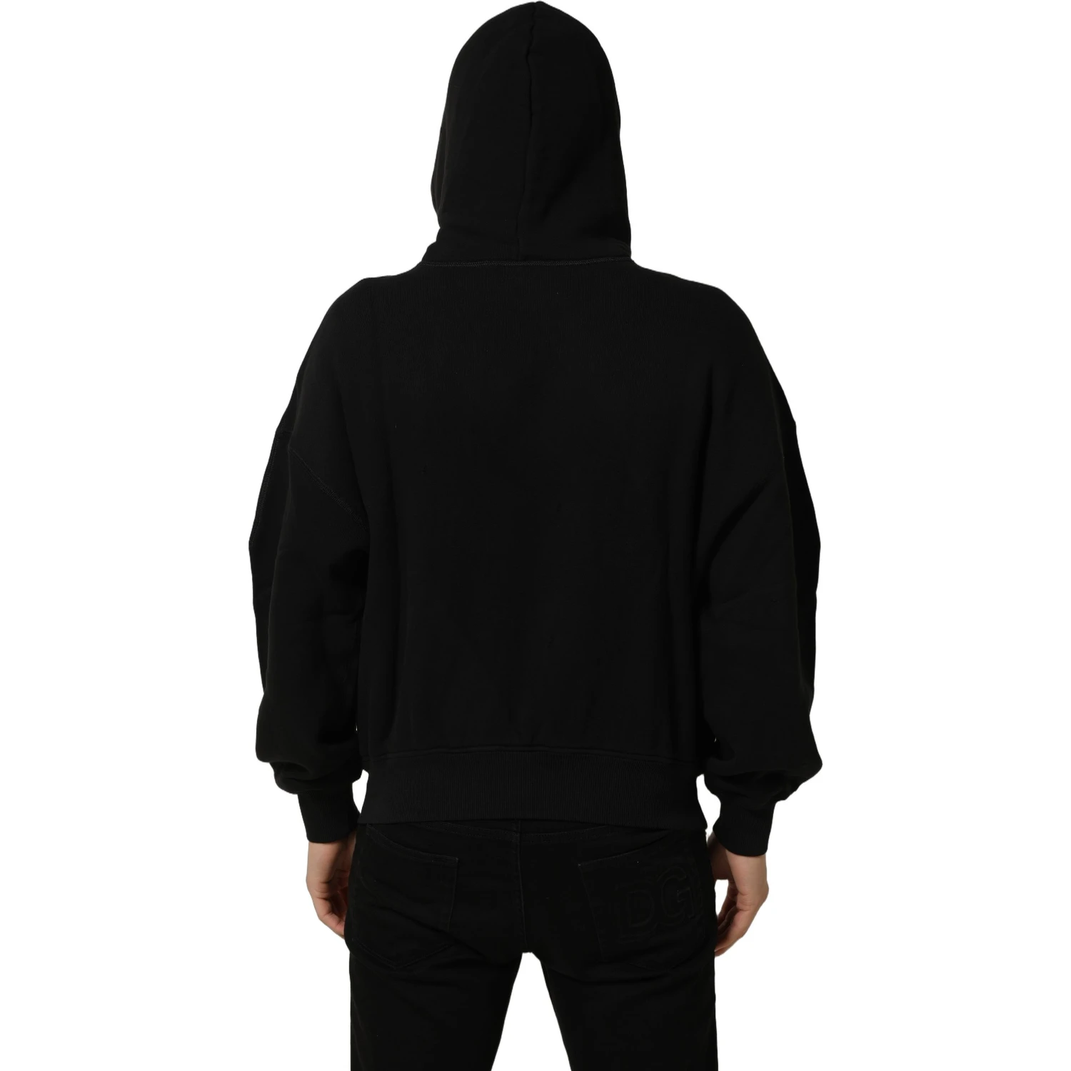 Black Cotton Milano1984 Print Hoodie Sweater