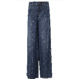 RHINESTONE STRIPE DENIM JEANS